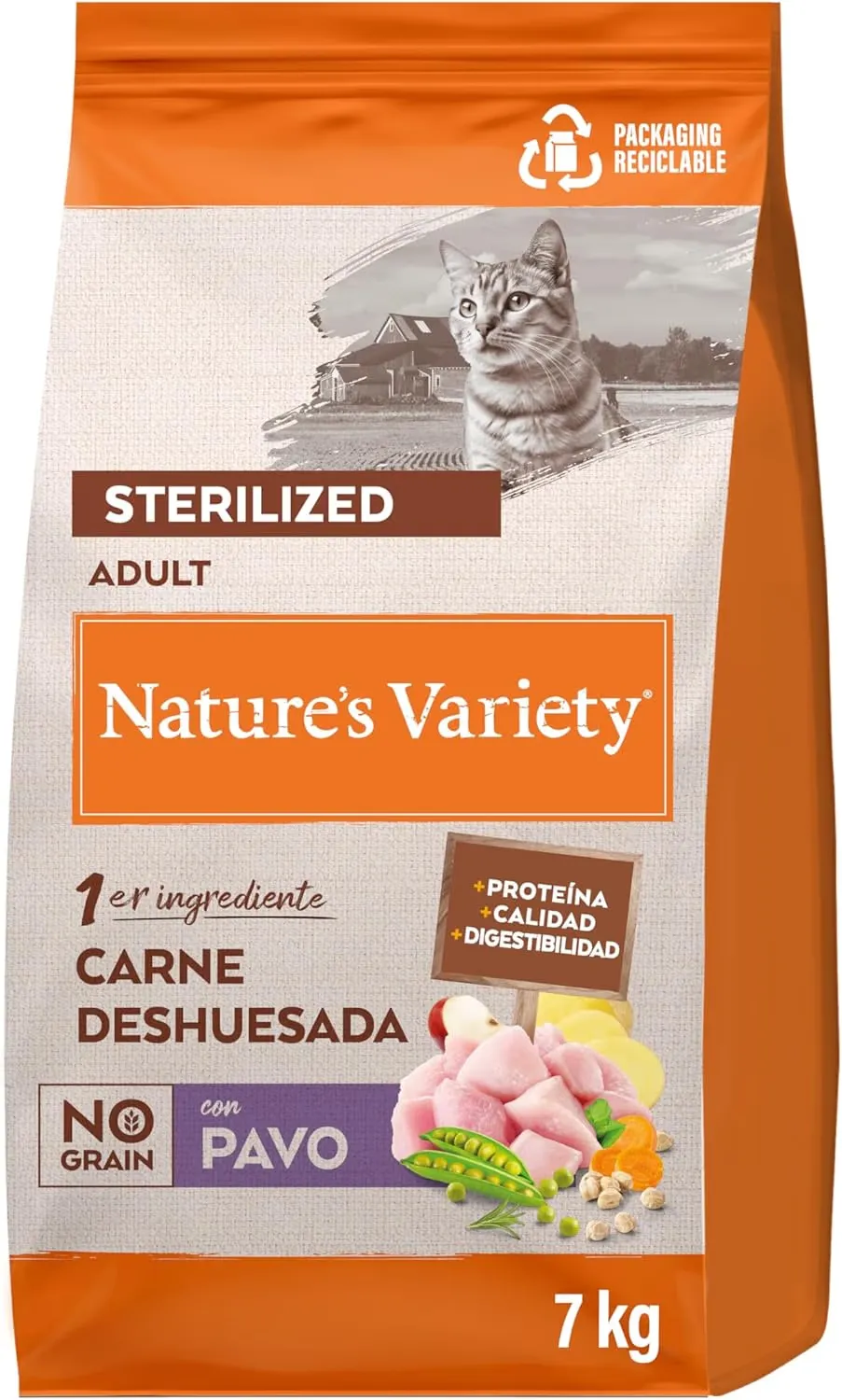 Pienso Nature's Variety pavo gatos esterilizados 7 kg