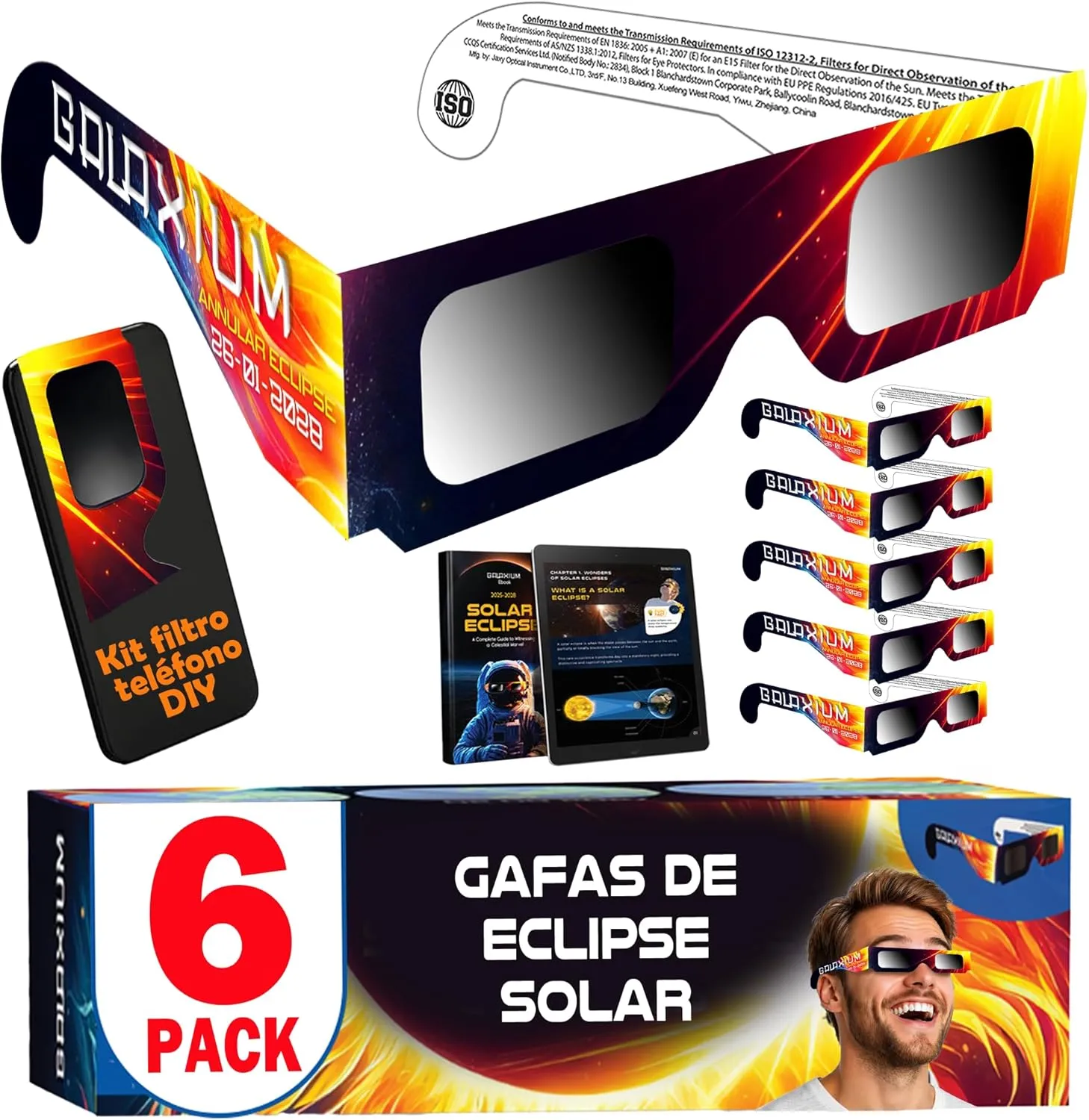 Gafas eclipse solar Galaxium homologadas ISO 12312-2: análisis y opinión (2026)