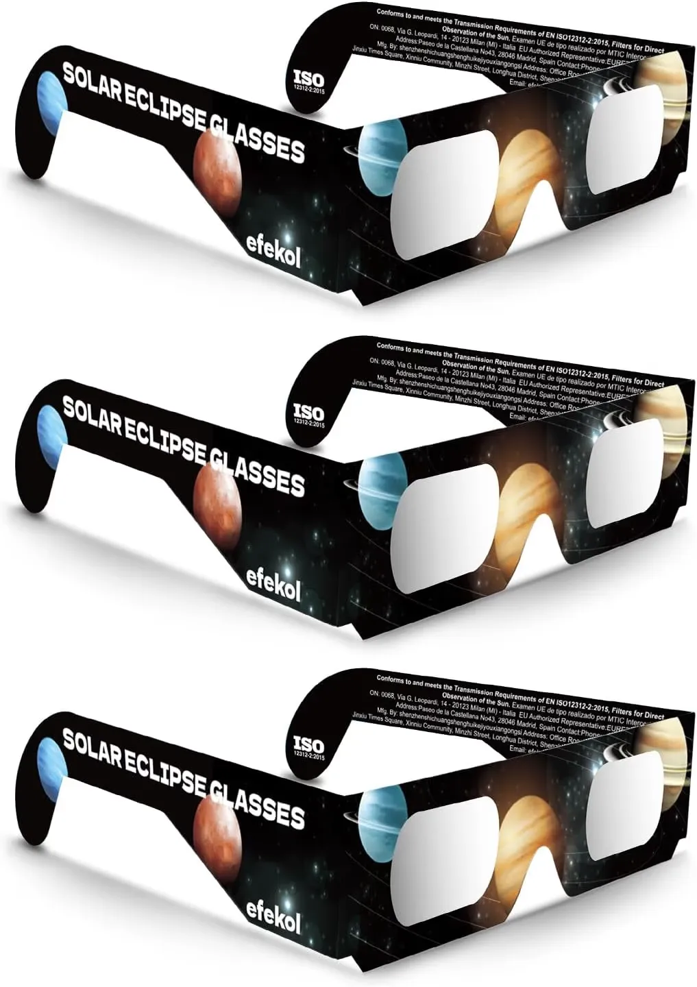 Gafas eclipse solar efekol homologadas