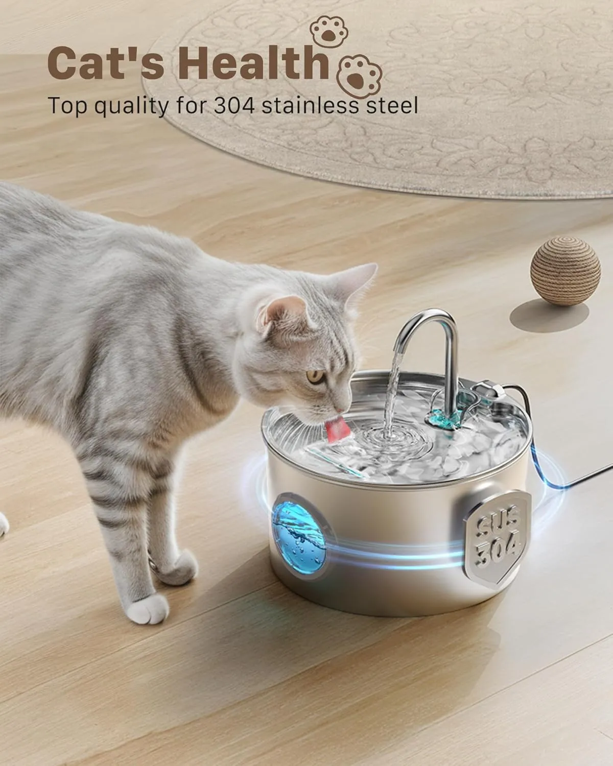Fuente para gatos de acero inoxidable 2,2 L: ventajas, pegas y veredicto final — imagen 2