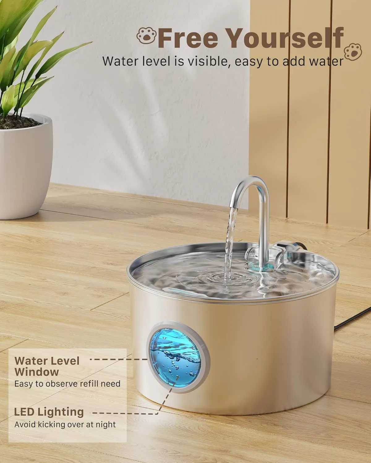 Fuente para gatos de acero inoxidable 2,2 L: ventajas, pegas y veredicto final — imagen 3